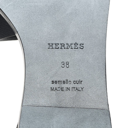 Hermes Epsom Santorini Sandals 38 Black 7 of 10