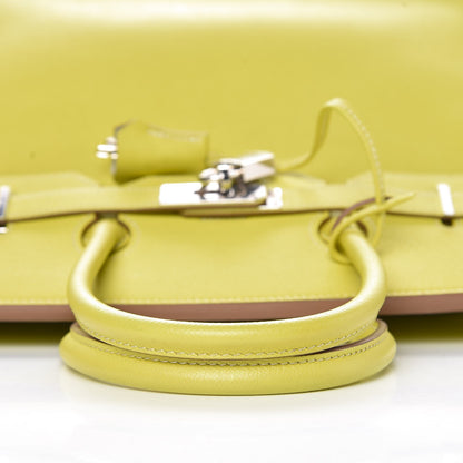 Hermes Epsom Candy Birkin 35 Lime Gris Perle 23 of 33