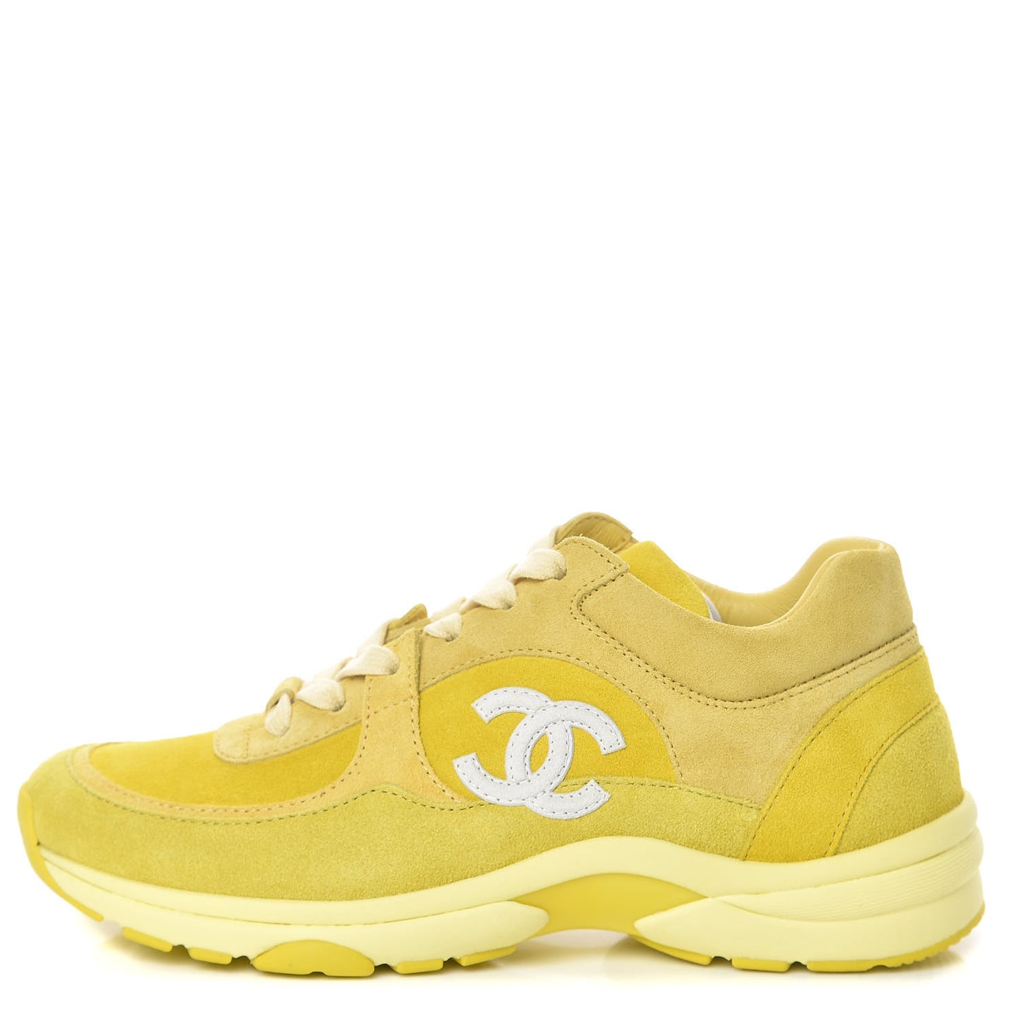 Suede Calfskin CC Sneakers 37 Yellow
