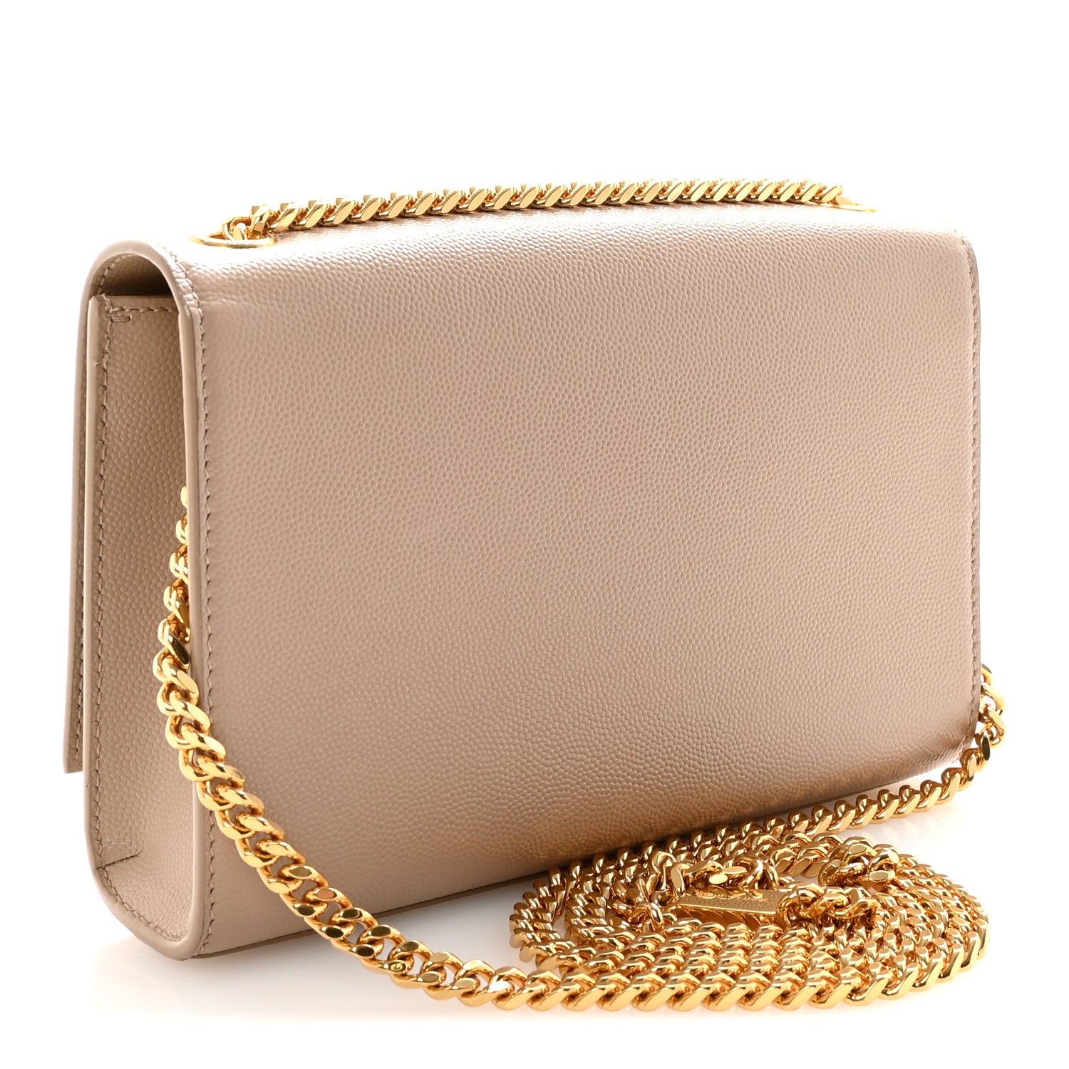 Saint Laurent Grain De Poudre Small Monogram Kate Satchel Dark Beige 3 of 10