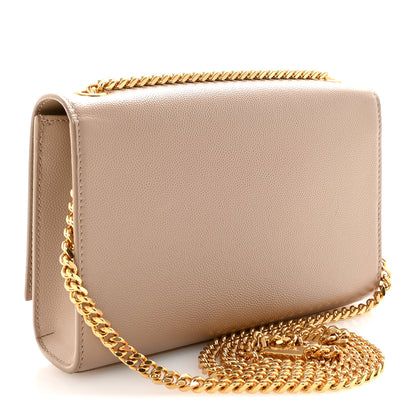 Saint Laurent Grain De Poudre Small Monogram Kate Satchel Dark Beige 3 of 10