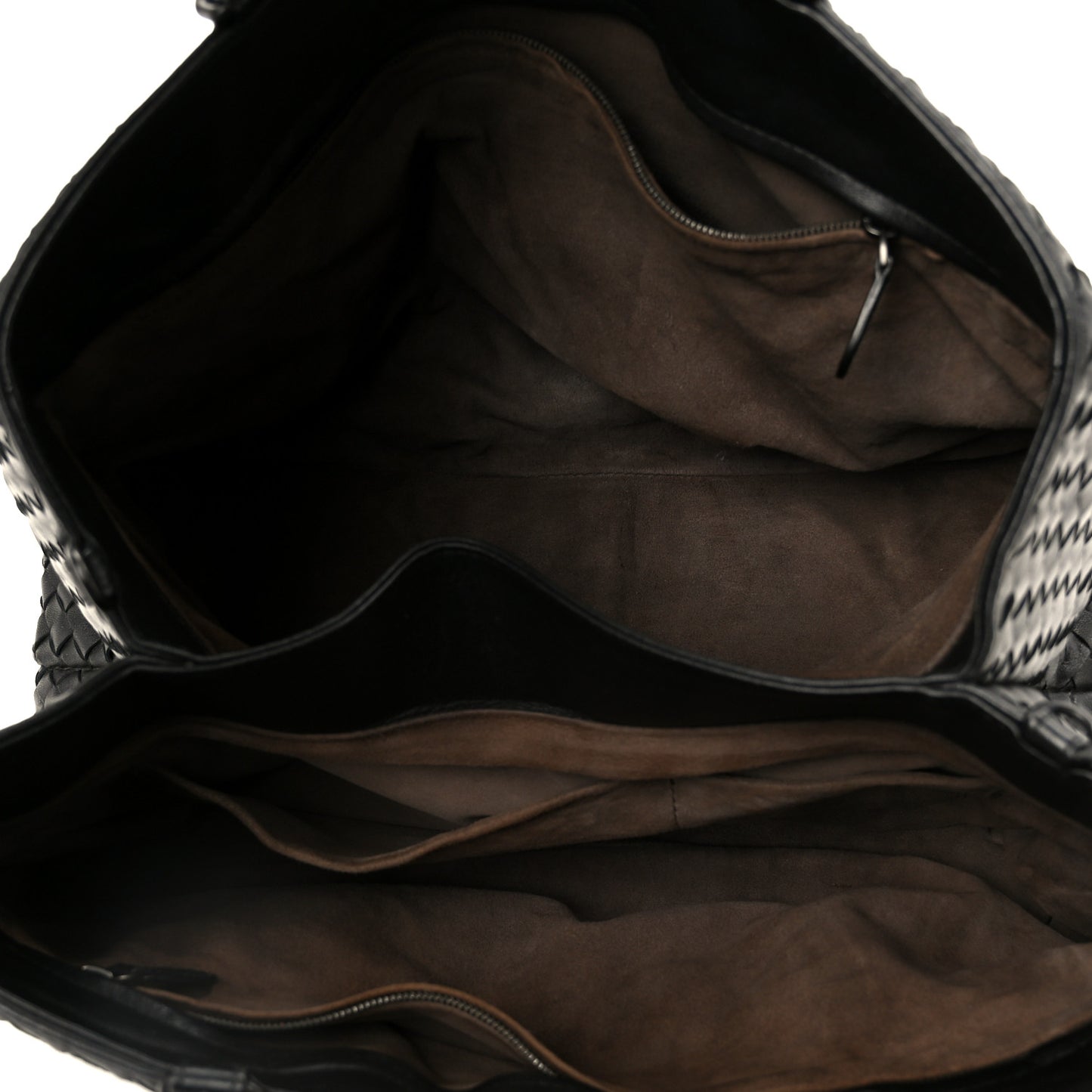 Nappa Intrecciato Large Roma Tote Black