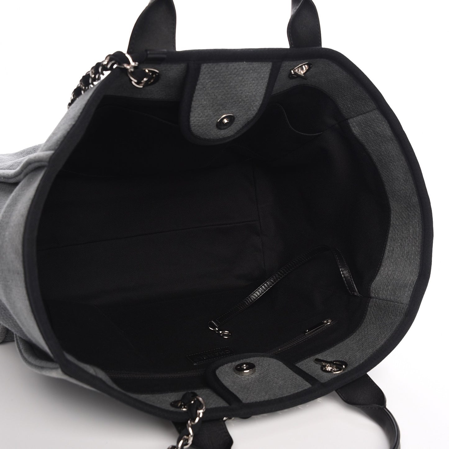 Canvas Large Deauville Tote Dark Grey