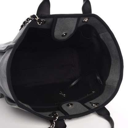 Chanel Canvas Large Deauville Tote Dark Grey 6 of 8