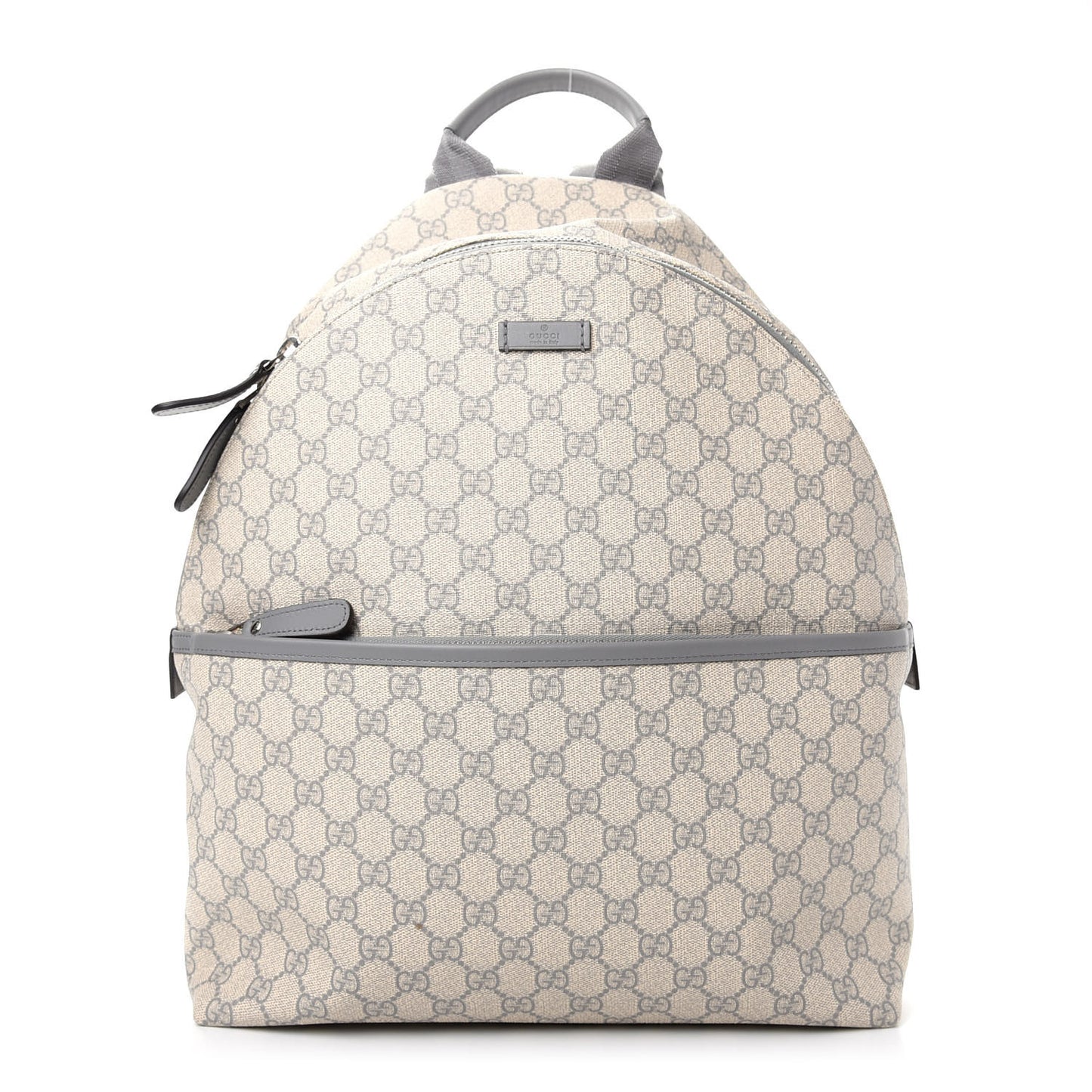 GG Supreme Monogram Medium Classic Backpack Ecru Grigio