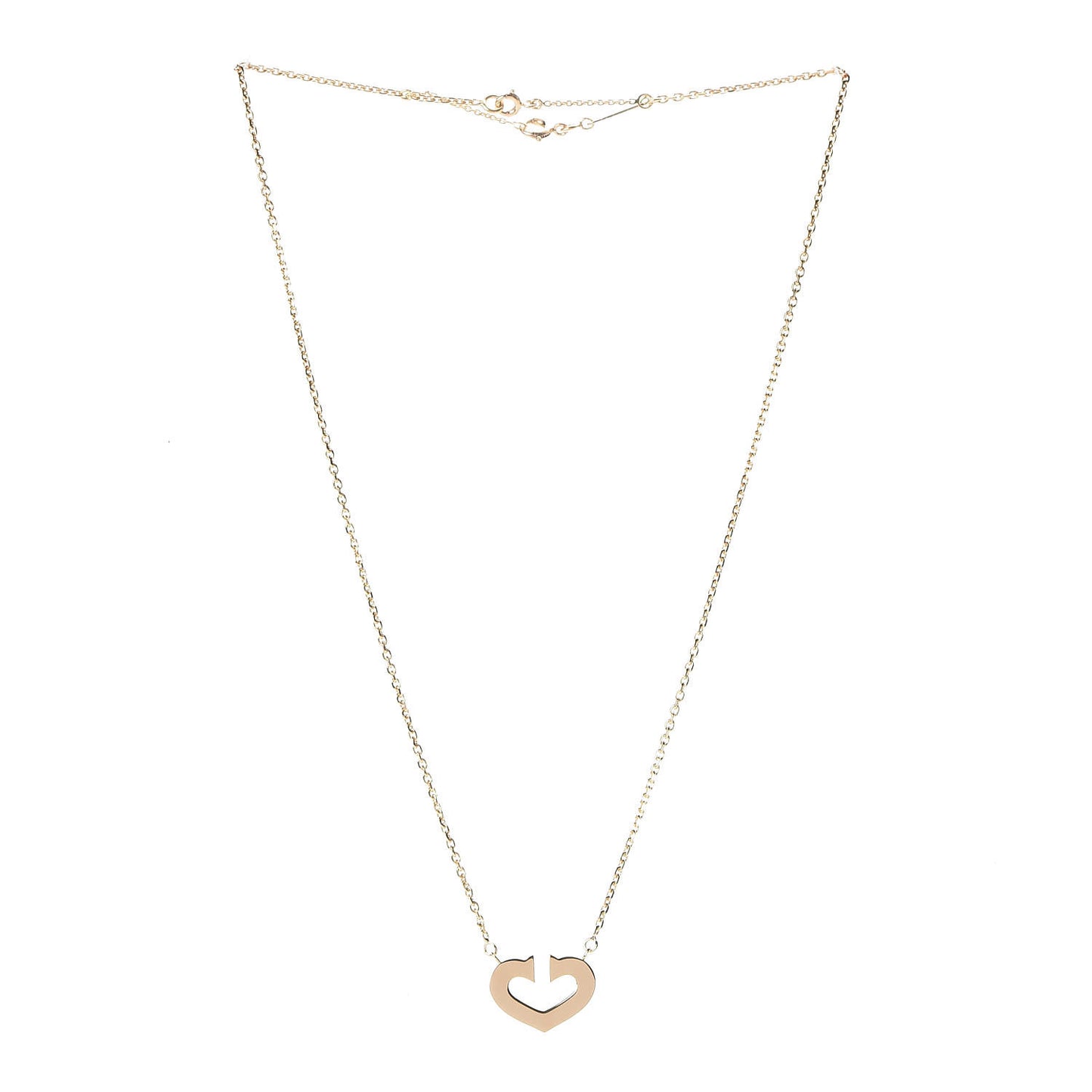 CARTIER 18K Yellow Gold Medium Hearts and Symbols Necklace