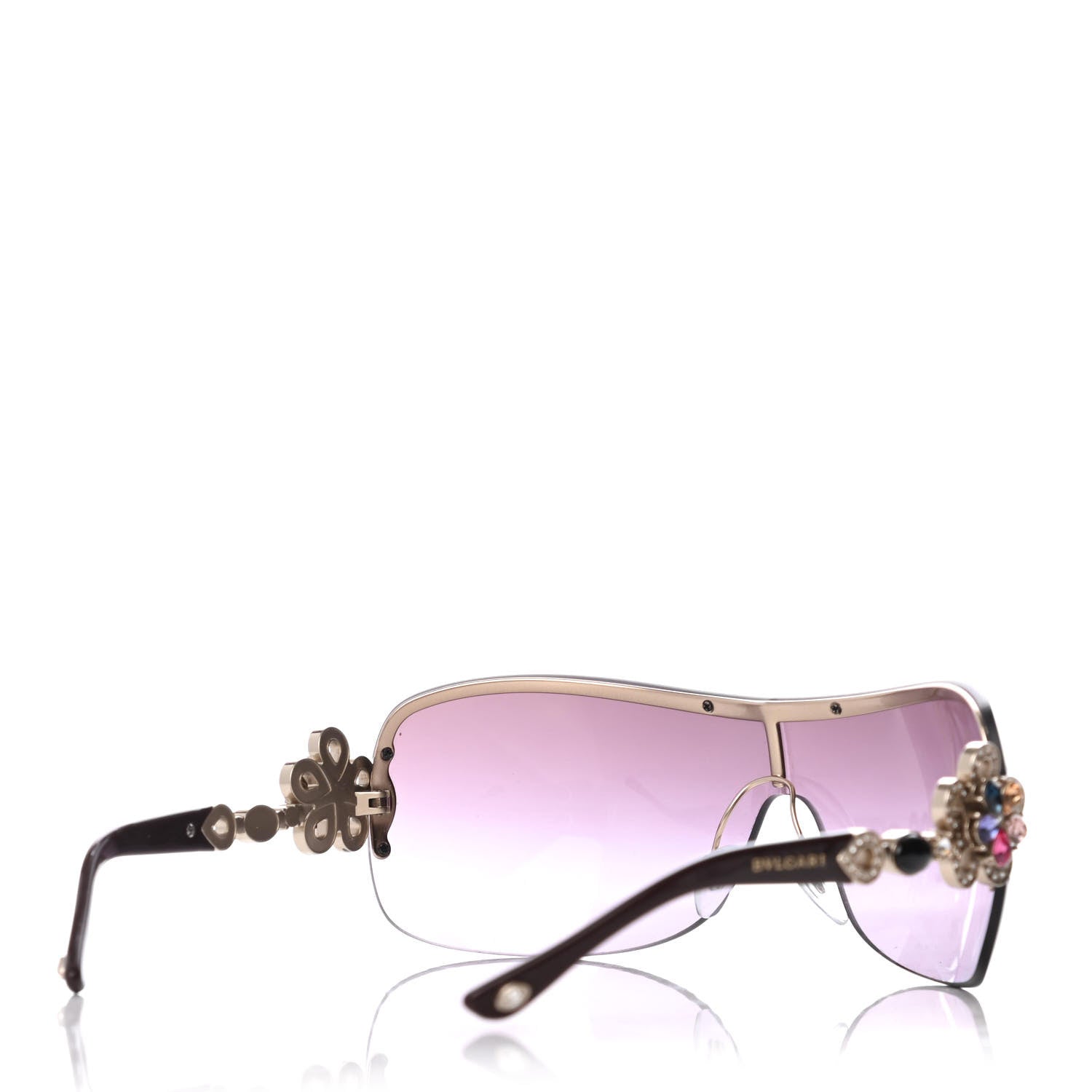 Bulgari Crystal Sunglasses Flower 6039-B Black 4 of 8