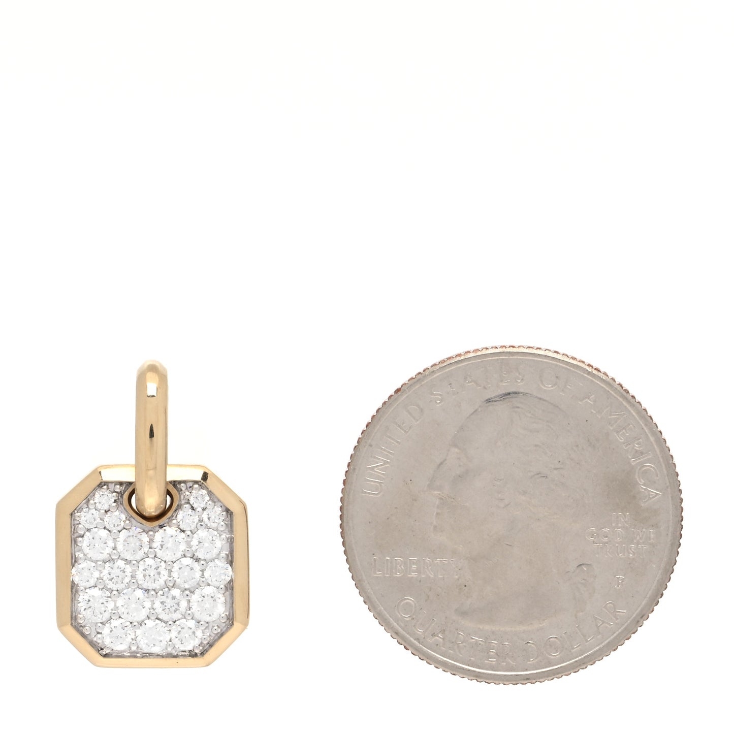 18K Yellow Gold Diamond Roman Amulet Pendant