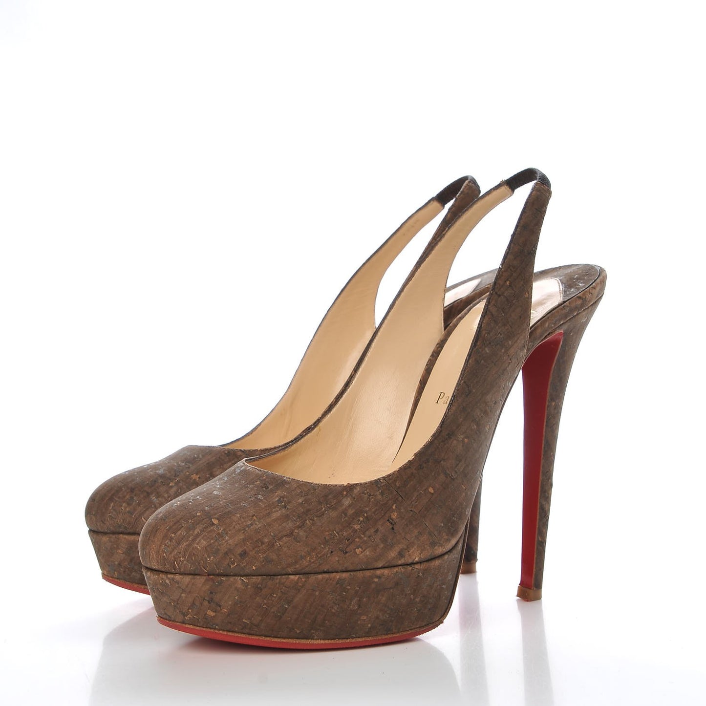 Cork Bianca 140 Slingback Pumps 39.5 Brown
