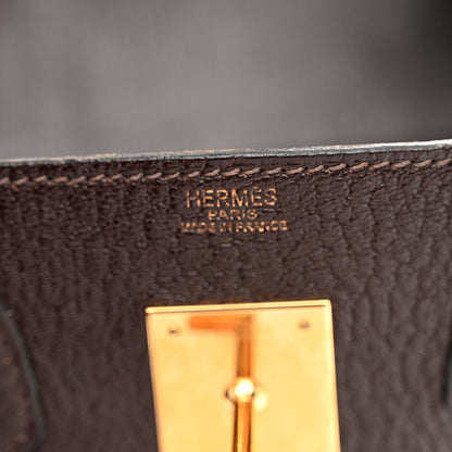 Hermes Chevre De Coromandel HAC Birkin 28 Chocolate 6 of 13