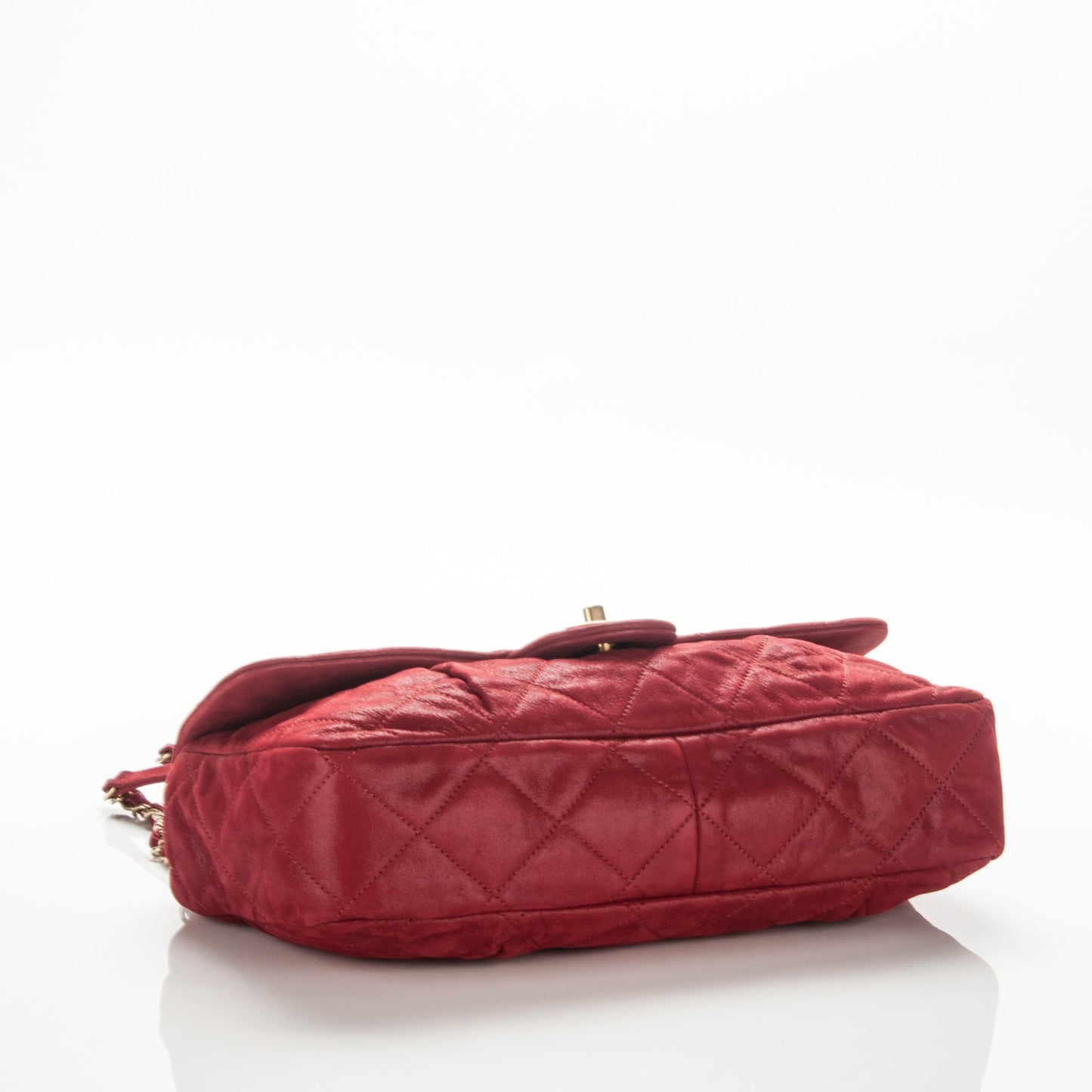 Iridescent Calfskin Large Chic Quilt Flap Rouge