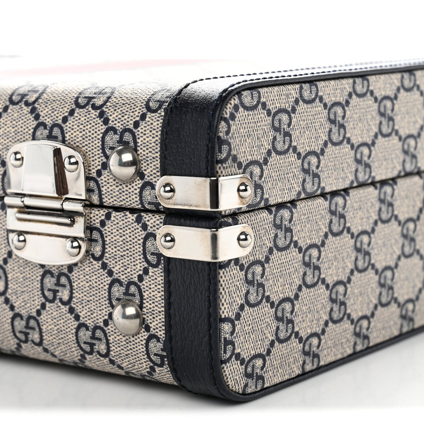 GG Supreme Monogram Web Savoy Medium Top Handle Beauty Case Beige Blue