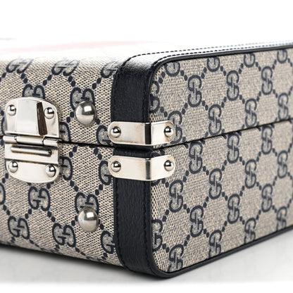 Gucci GG Supreme Monogram Web Savoy Medium Top Handle Beauty Case Beige Blue 9 of 9