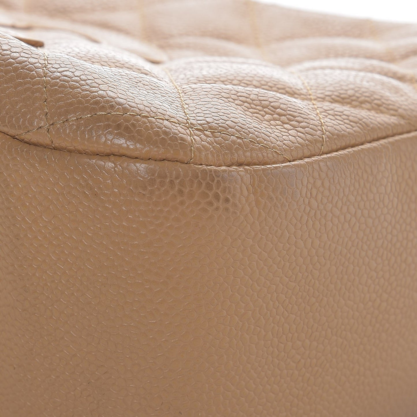 Caviar Quilted Hobo Beige