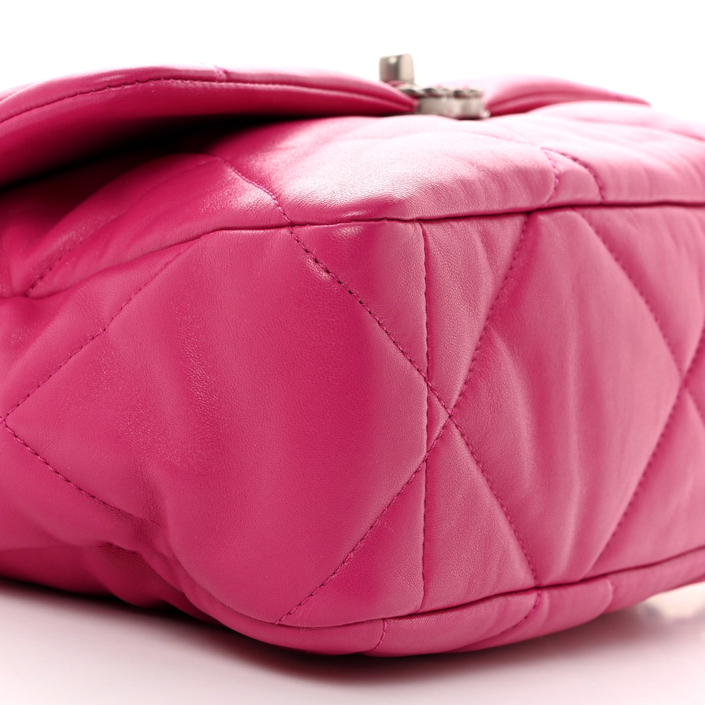 Lambskin Quilted Large Chanel 19 Flap Dark Pink