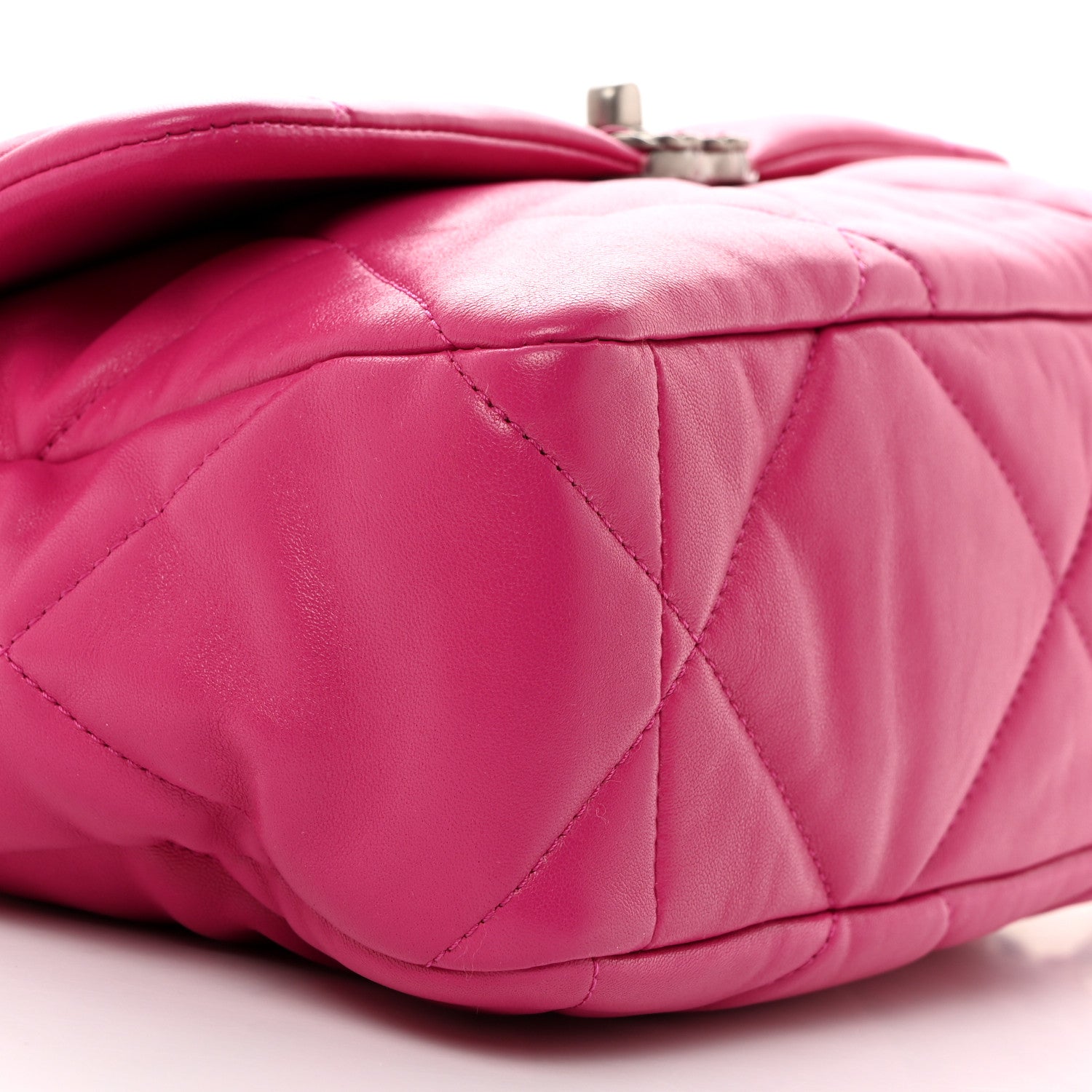 Chanel Lambskin Quilted Large Chanel 19 Flap Dark Pink 10 of 10