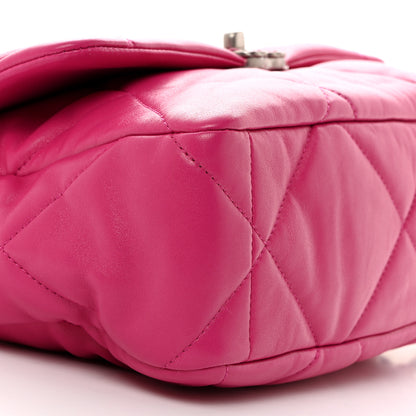 Chanel Lambskin Quilted Large Chanel 19 Flap Dark Pink 10 of 10