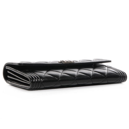 Chanel Lambskin Quilted Boy Flap Wallet Black 4 of 9