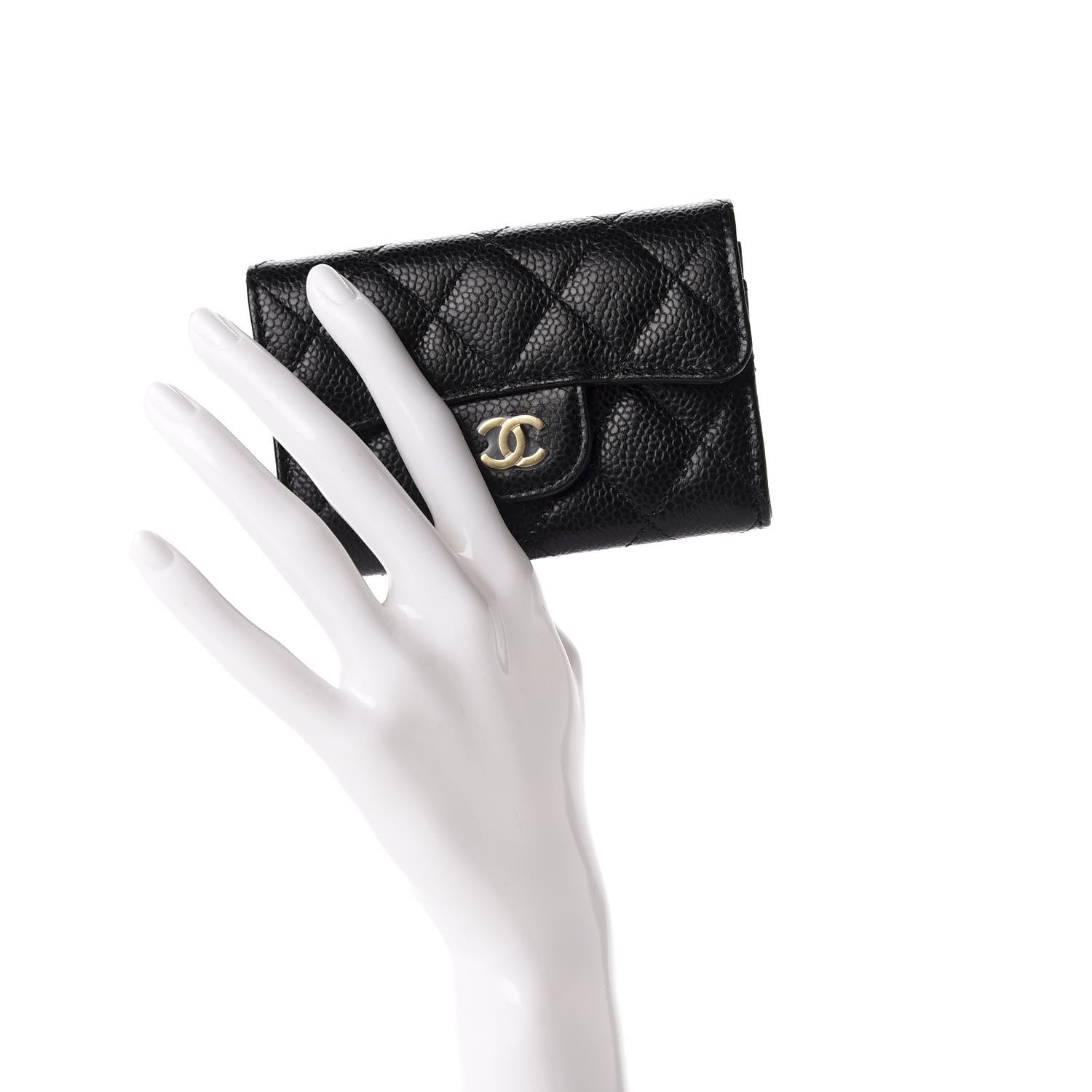 Chanel Caviar Quilted Flap Card Holder Wallet Black 4 of 10