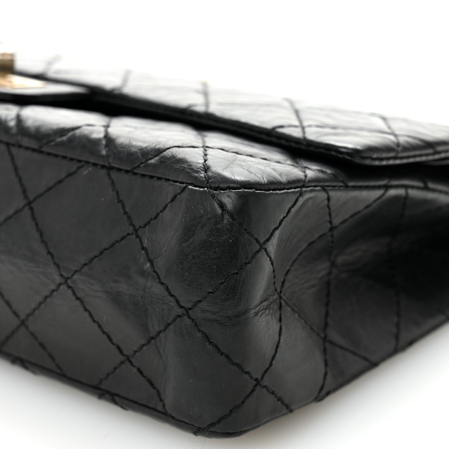 Aged Calfskin Quilted 50th Anniversary 2.55 Reissue 226 Flap Black