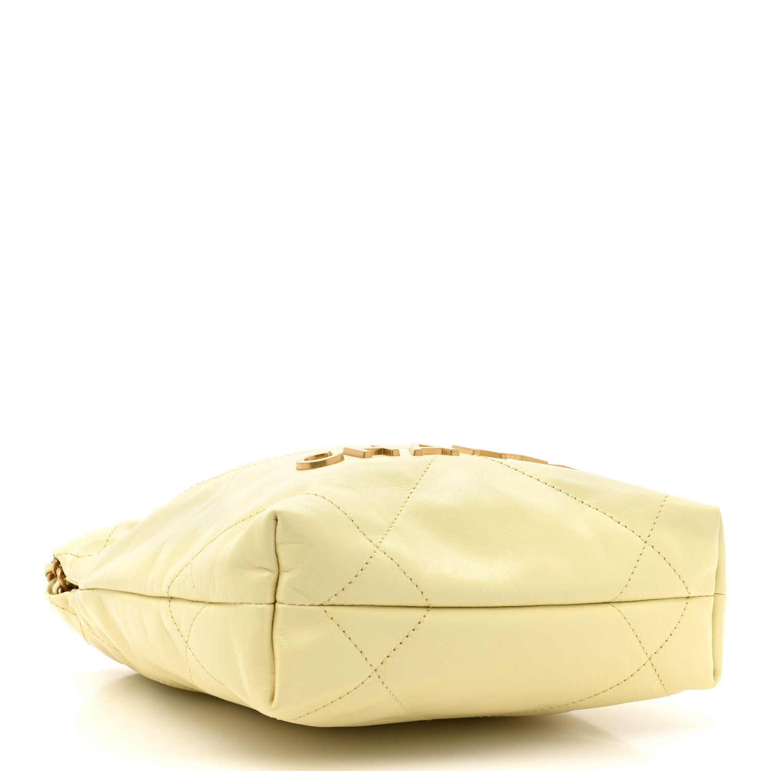 Chanel Shiny Calfskin Quilted Mini Chanel 22 Light Yellow 4 of 9