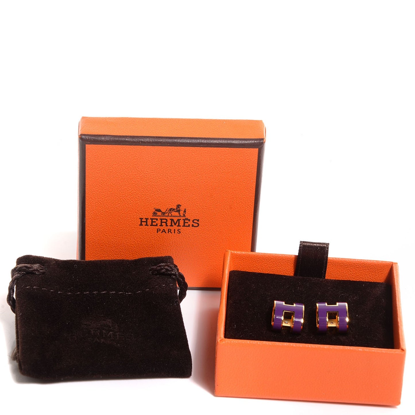 Lacquered Pop H Earrings Purple