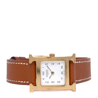 Hermes Stainless Steel Epsom 21mm Heure H Hour Quartz Watch Gold 2 of 5