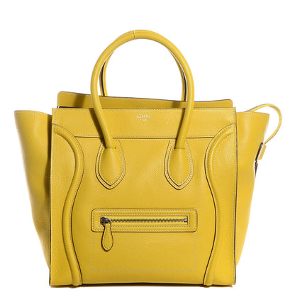 Celine Drummed Calfskin Mini Luggage Citron 1 of 9