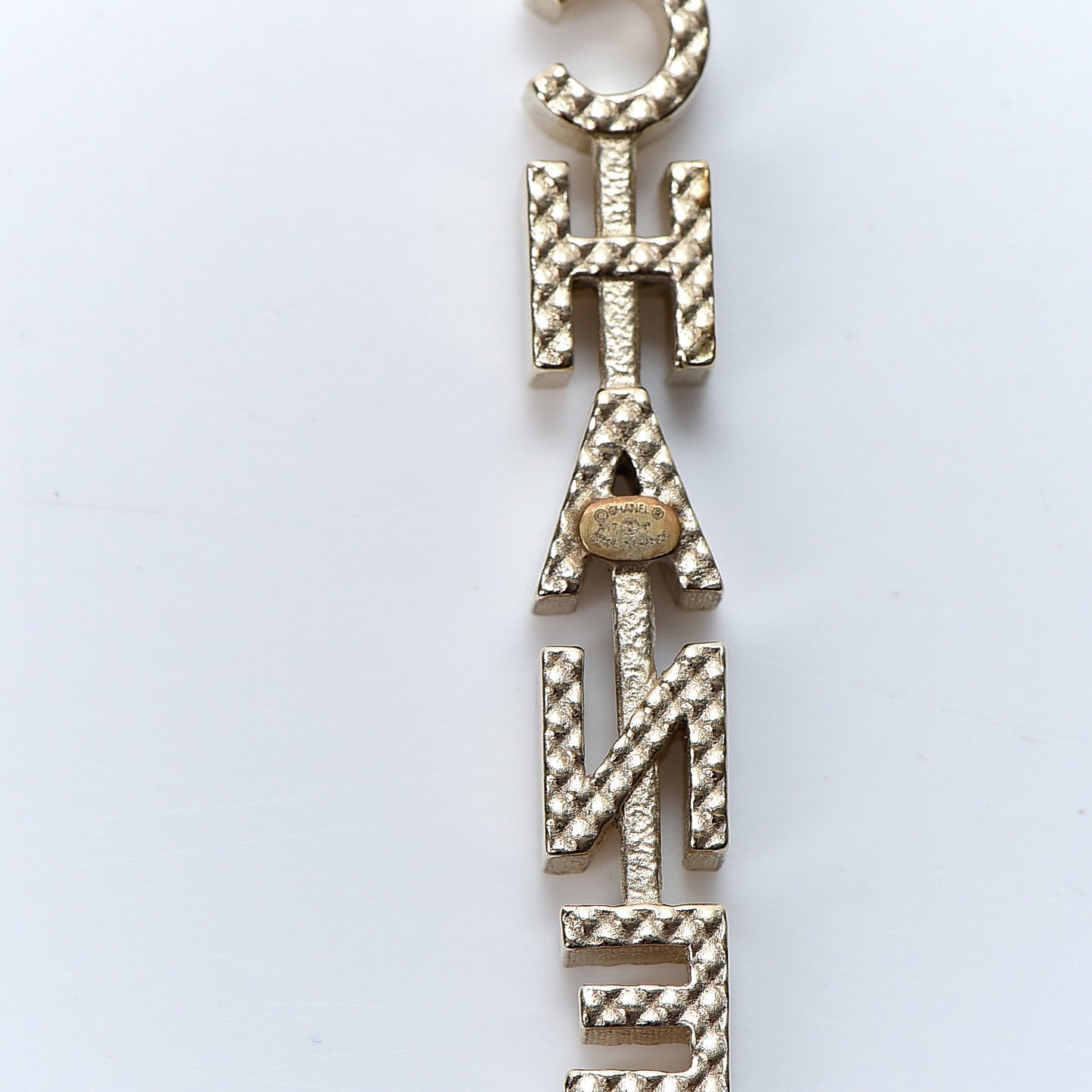 Pearl Enamel Logo Long Drop Earrings Gold