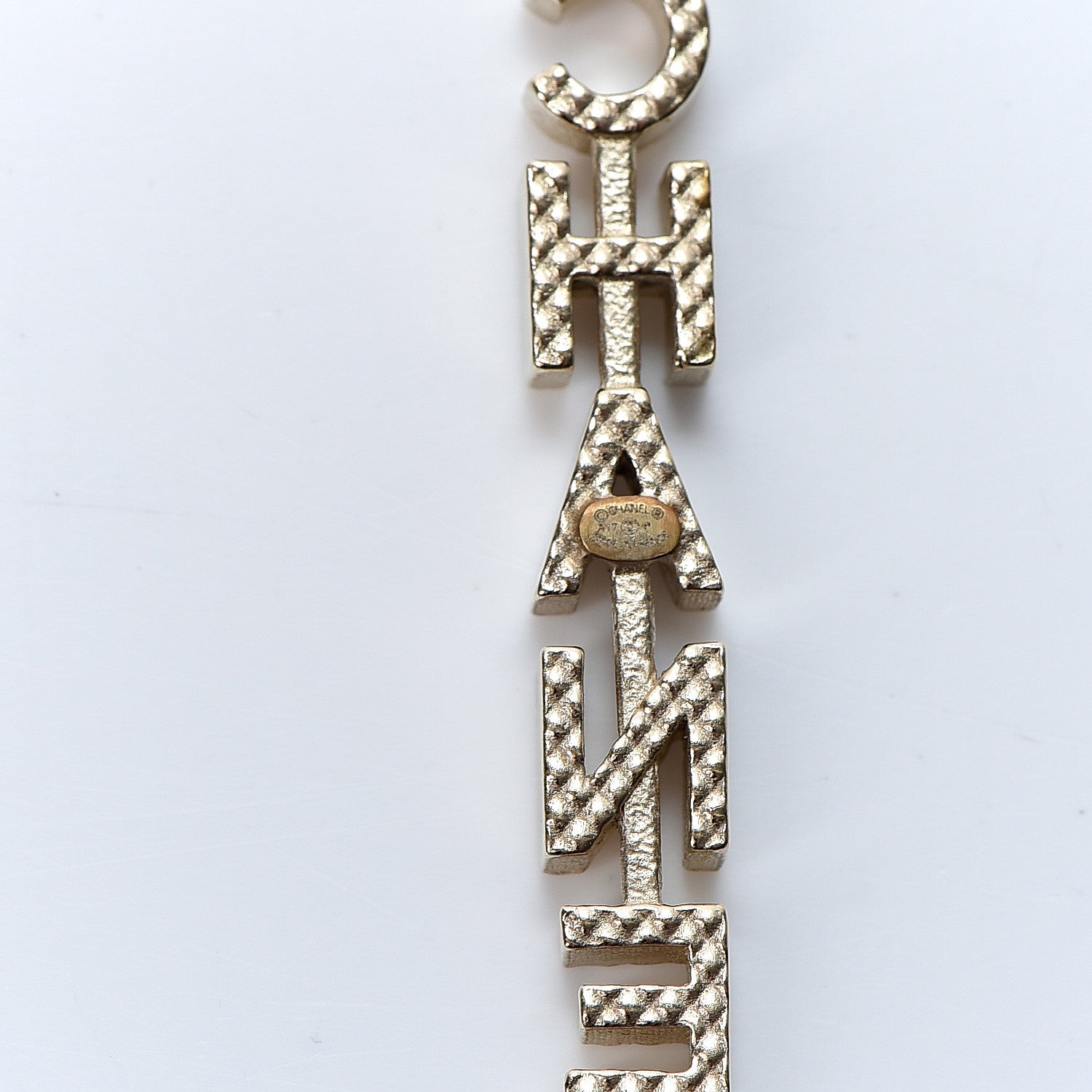 Chanel Pearl Enamel Logo Long Drop Earrings Gold 4 of 5