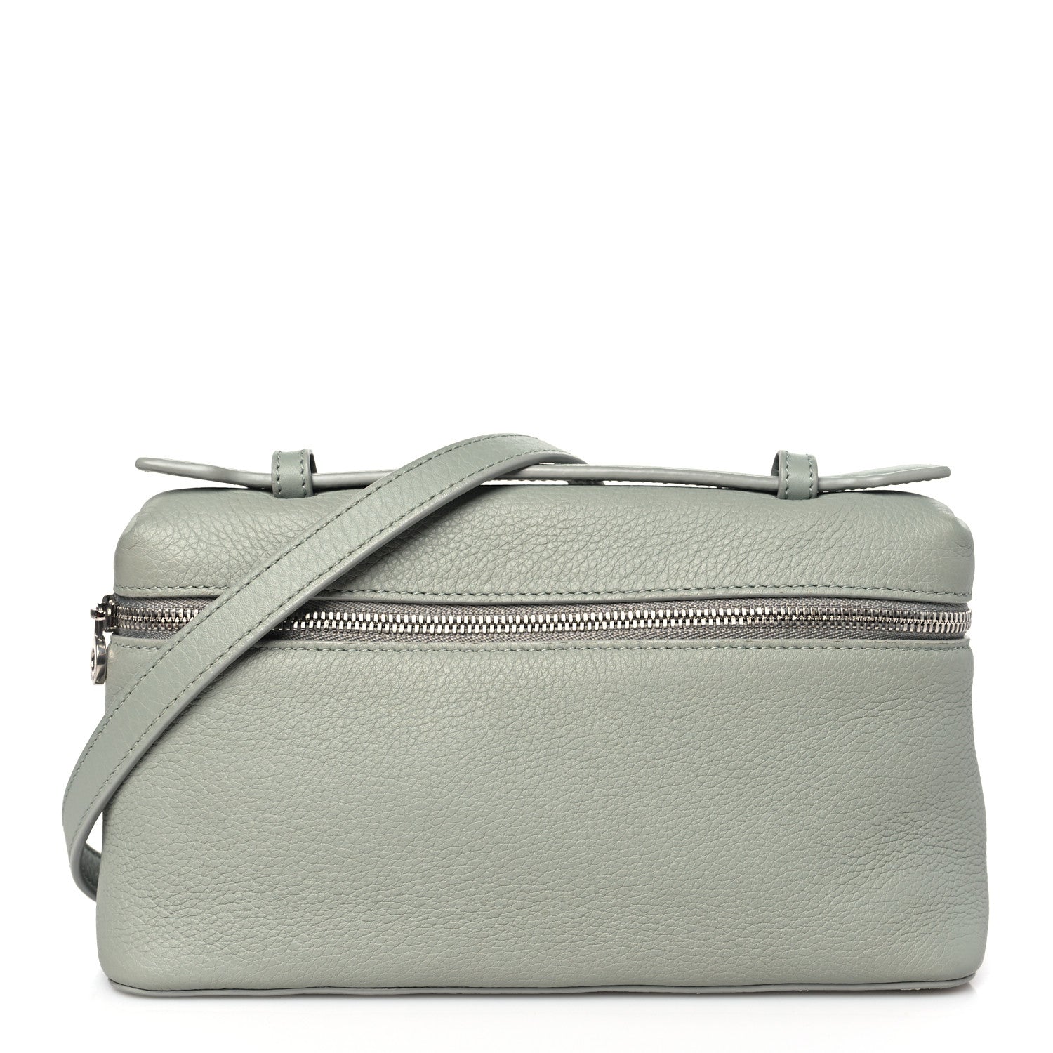 Loro Piana Grained Calfskin L19 Extra Pocket Pouch Eucalyptus 1 of 8