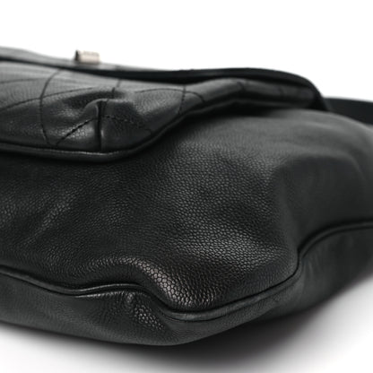 Chanel Caviar Stitched Pocket In The City Hobo Black 10 of 14