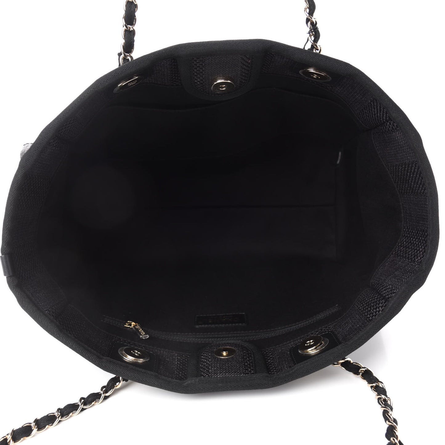 Mixed Fibers Calfskin Small Deauville Tote Black