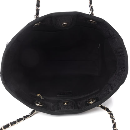 Chanel Mixed Fibers Calfskin Small Deauville Tote Black 5 of 13