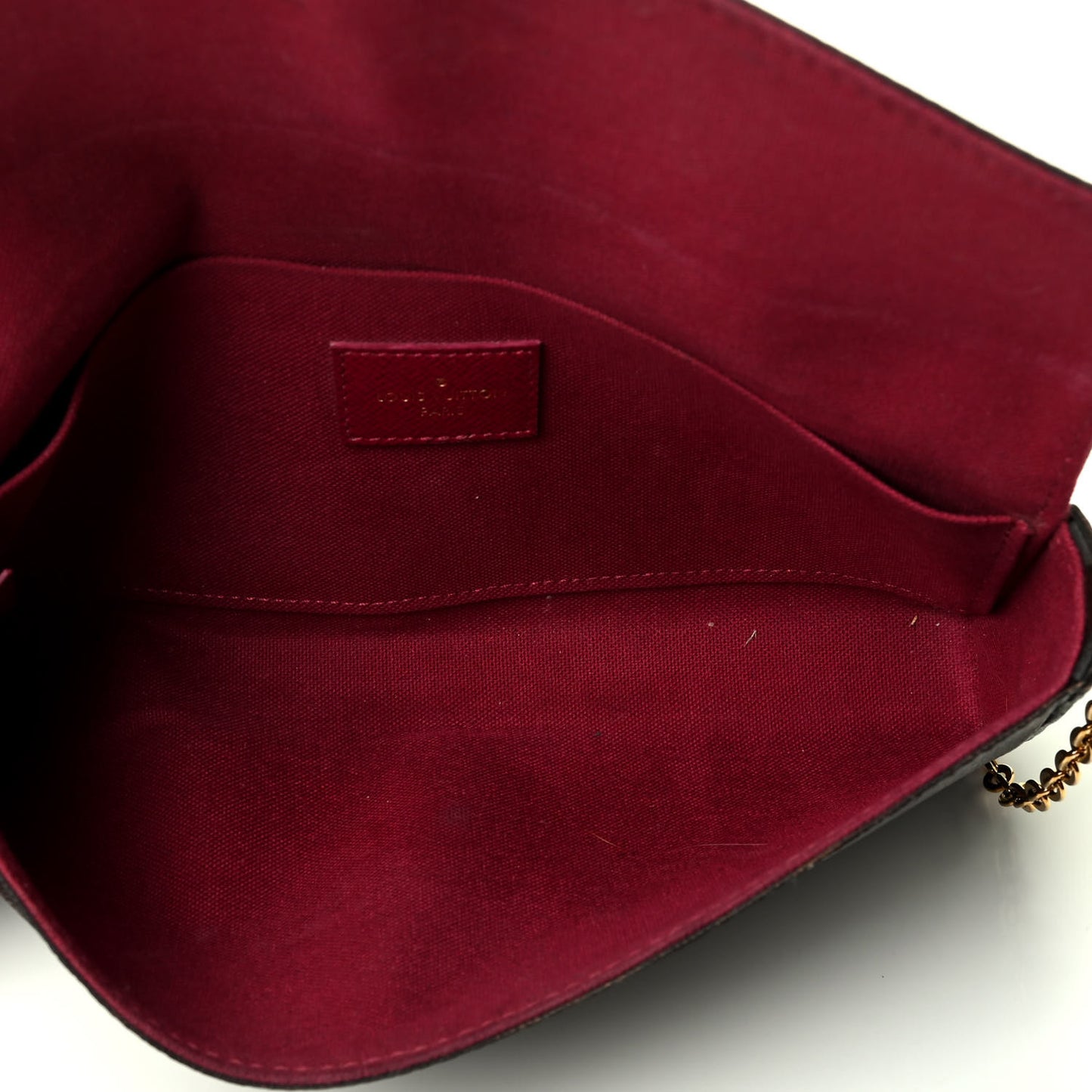 Monogram Pochette Felicie Chain Wallet Fuchsia