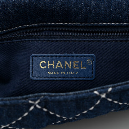 Chanel Denim Quilted Medium Denim Trip Single Flap Blue 6 of 11