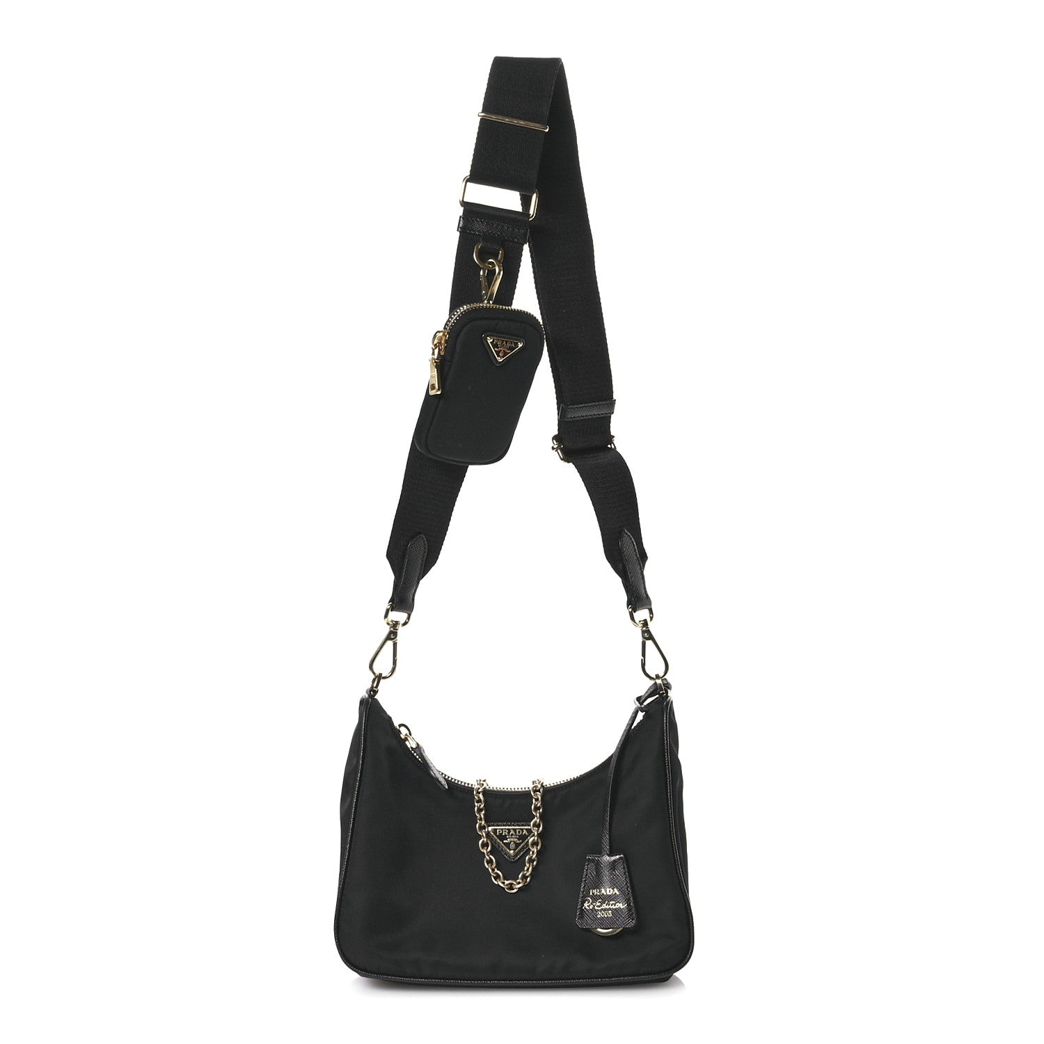 Prada Nylon Re-Edition 2005 Shoulder Bag Black 8 of 13