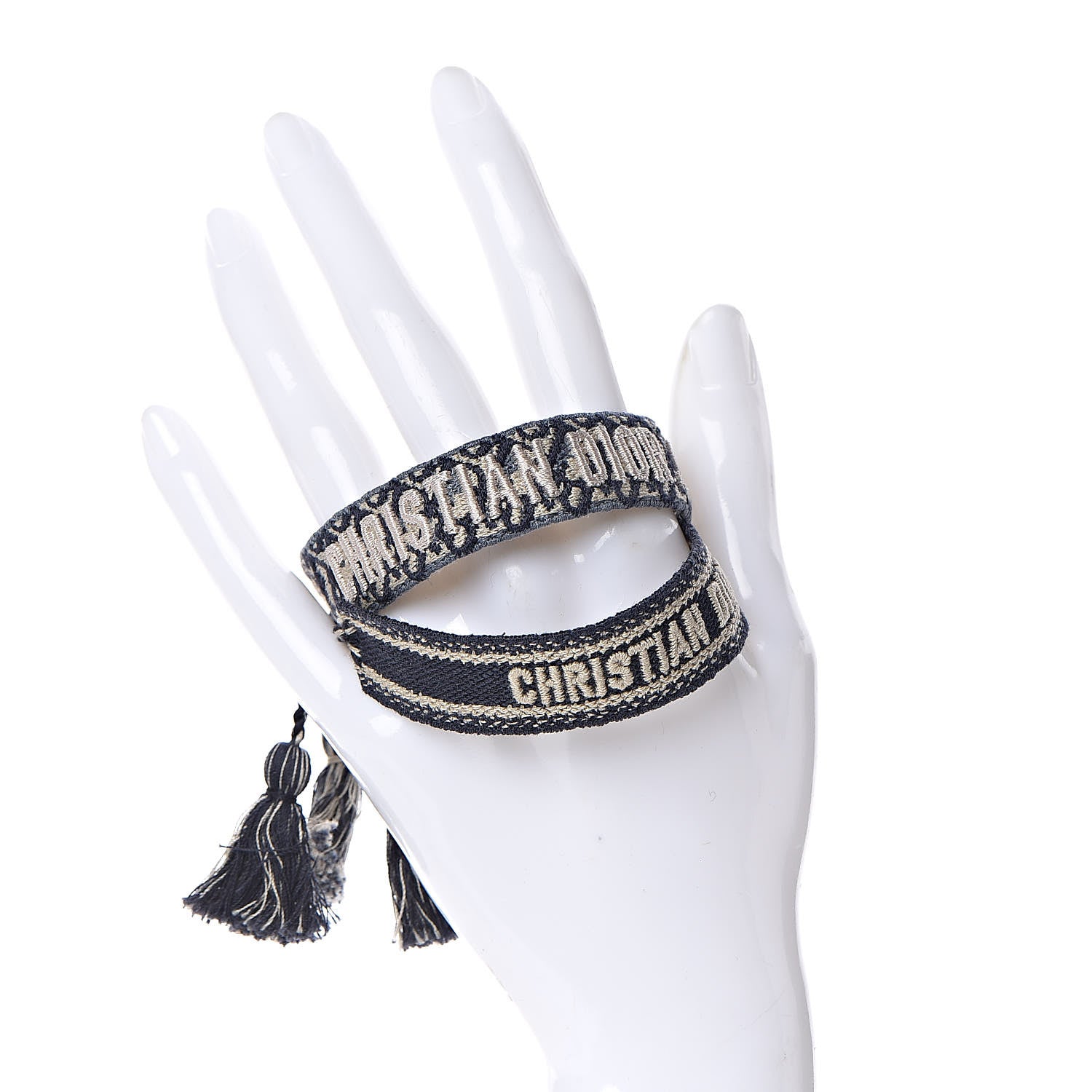 Christian Dior Woven Cotton J'Adior Friendship Bracelet Set Navy 4 of 8