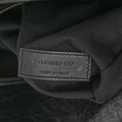 Saint Laurent Crinkled Calfskin Matelasse Monogram Large Niki Chain Satchel Black 7 of 11