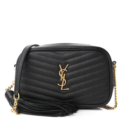 Saint Laurent Grain De Poudre Matelasse Monogram Mini Lou Camera Bag Black 1 of 10