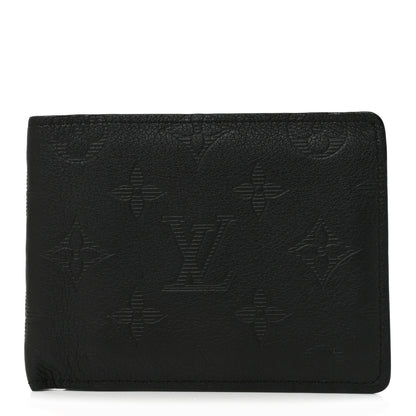 Louis Vuitton Calfskin Monogram Shadow Multiple Wallet Black 1 of 6