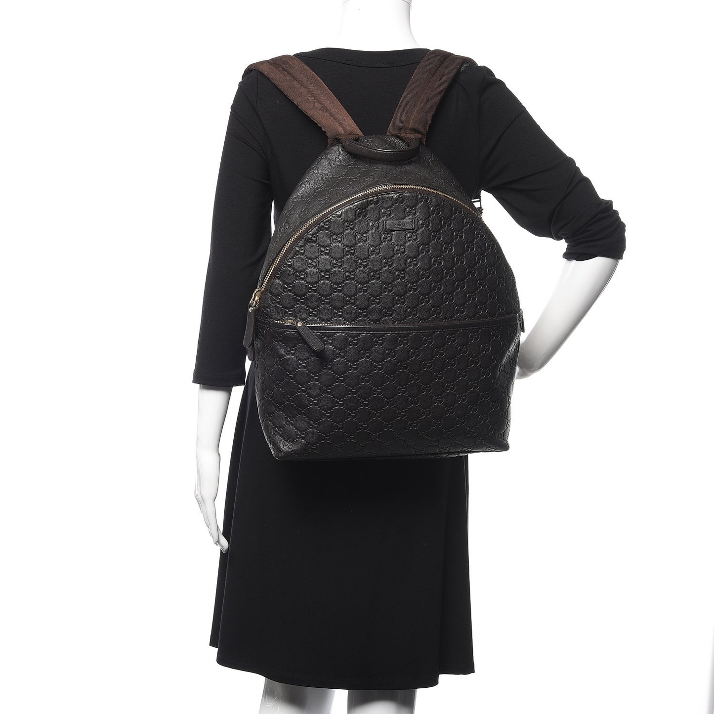 Guccissima Medium Classic Backpack Dark Brown