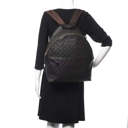 Gucci Guccissima Medium Classic Backpack Dark Brown 2 of 11