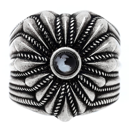 Gucci Sterling Silver Resin Heart Ring 48 4.5 Black 1 of 5