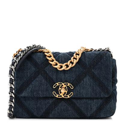 Chanel Denim Quilted Medium Chanel 19 Flap Blue 1 of 11
