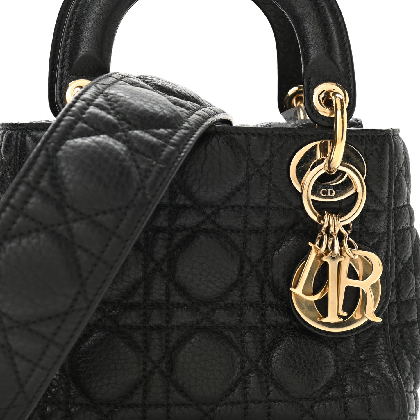 Calfskin Cannage Mini Lady Dior Black
