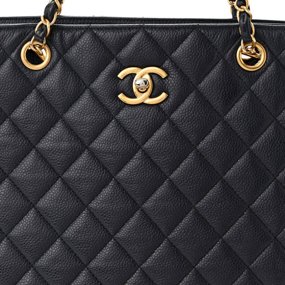 Chanel Caviar Quilted Large CC Shopping Tote Navy 8 of 11