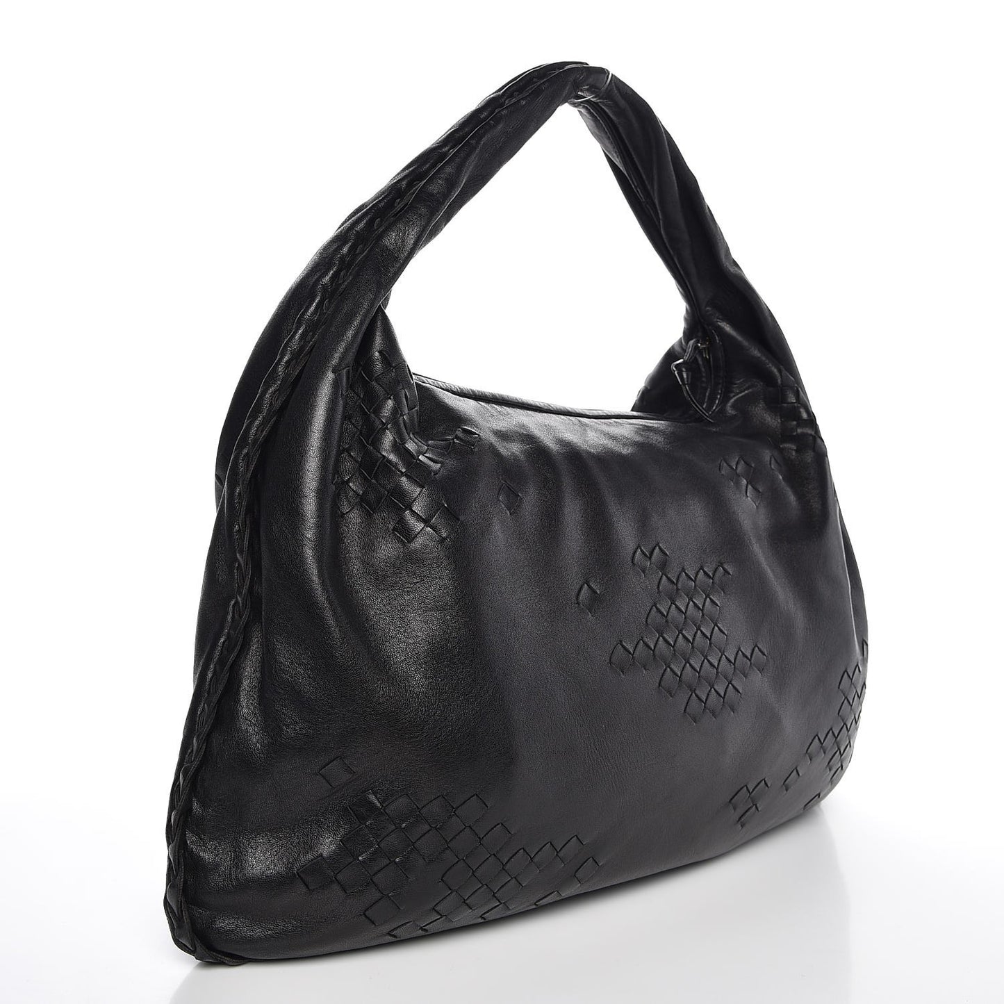 Nappa Intrecciato Large Veneta Hobo Black