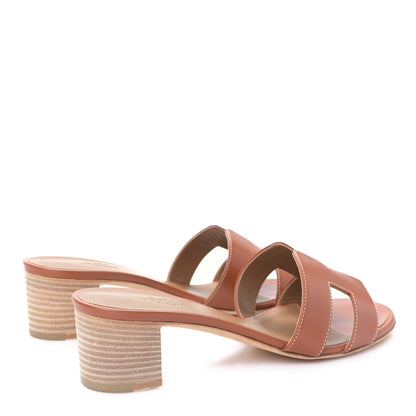 Hermes Calfskin Oasis Sandals 37 Gold 5 of 9