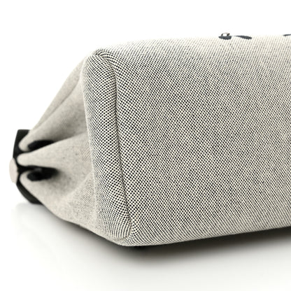 Hermes H Plume Canvas Vache Hunter Circuit Rider Hobnailed Herbag Zip Retourne 31 PM Black Ecru 10 of 12